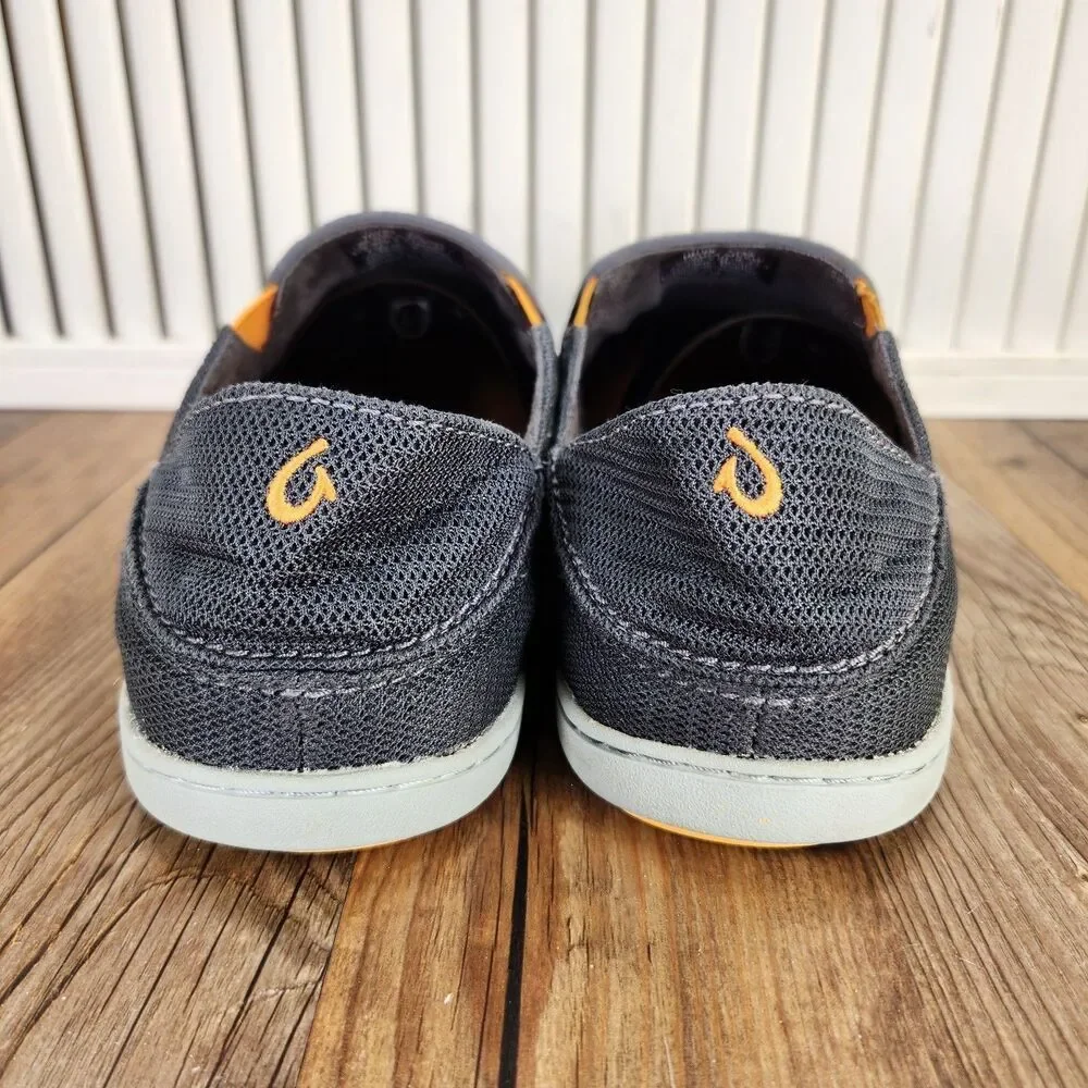 Olukai Nohea Mesh Mens Sz 9.5 Gray Slip On Mesh Dock Beach Casual Loafers Shoes